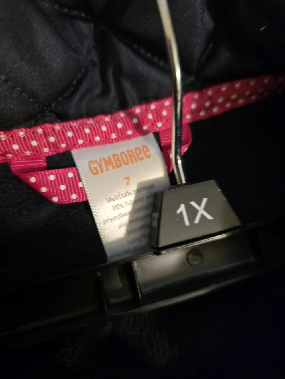 Gymboree Black Jacket with Pink Polka-Dot Trim